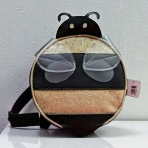 NEW Bath and Body Works Bumble Bee Cosmetic Bag- Glitter & Gold